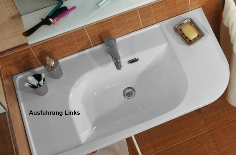 Mineralguss Waschbecken 96 x 49 x 17 cm Waschtisch